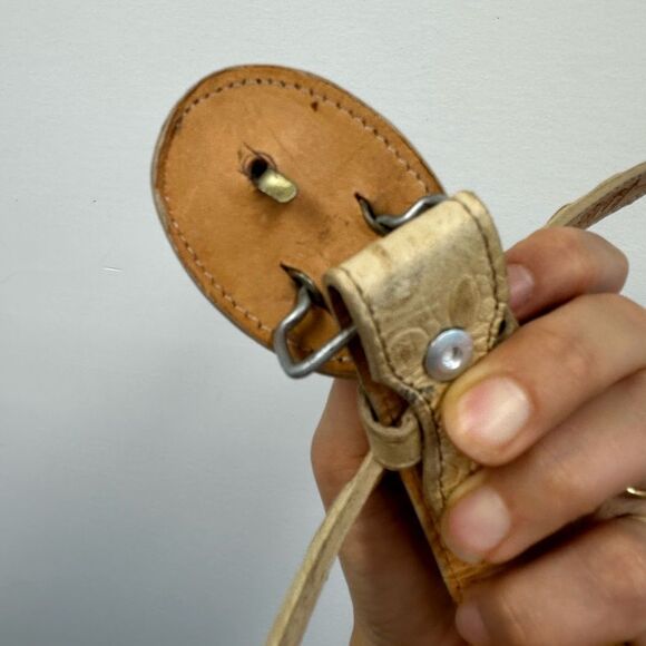 Genuine Crocodile Cream Beige Belt Large Croc Buckle Size XS/S - Picture 10 of 10